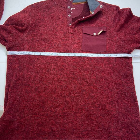 Woolrich Drifter Pullover Men's Medium Heather Red 1/4 Snap Fleece Sweater Cold - Picture 8 of 13